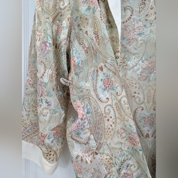 Vintage Gold Label Victoria’s Secret Kimono Paisley Maxi Robe Satin Edge - Picture 6 of 8